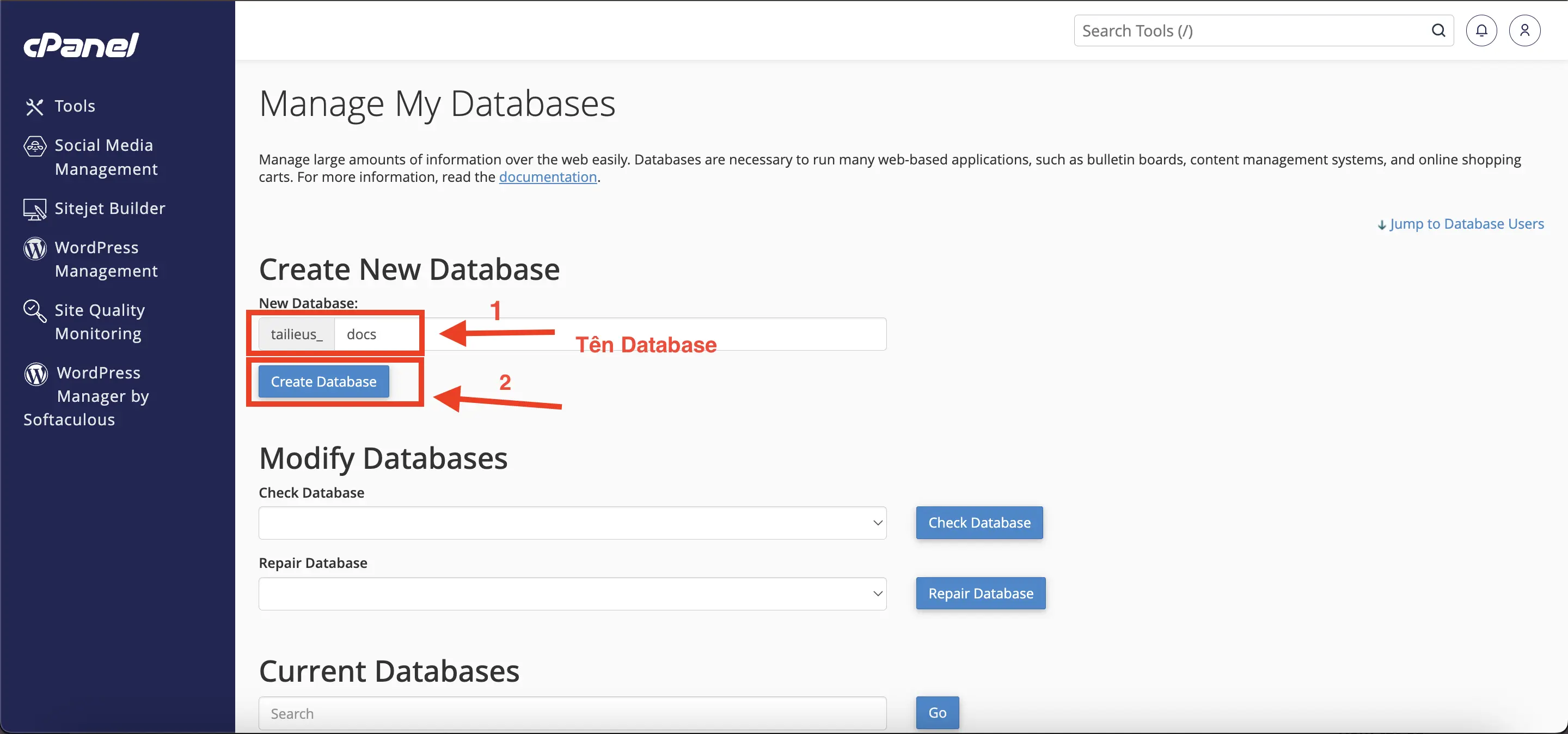 Hướng Dẫn 2 Cách Tạo Database Trên cPanel