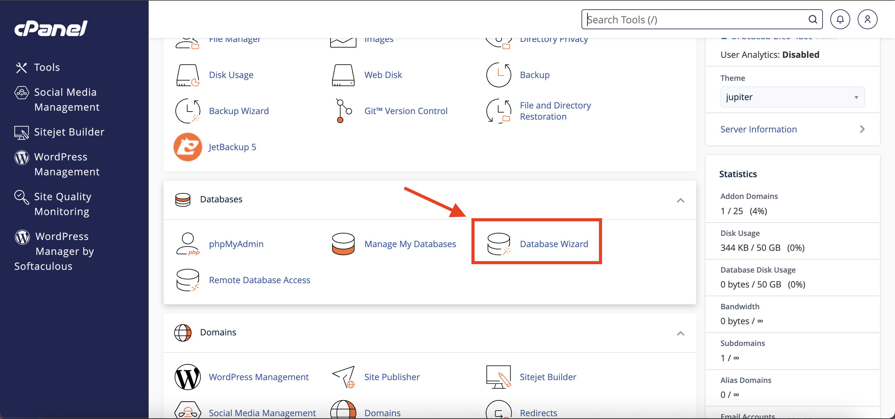 Hướng Dẫn Tạo Database Trên cPanel