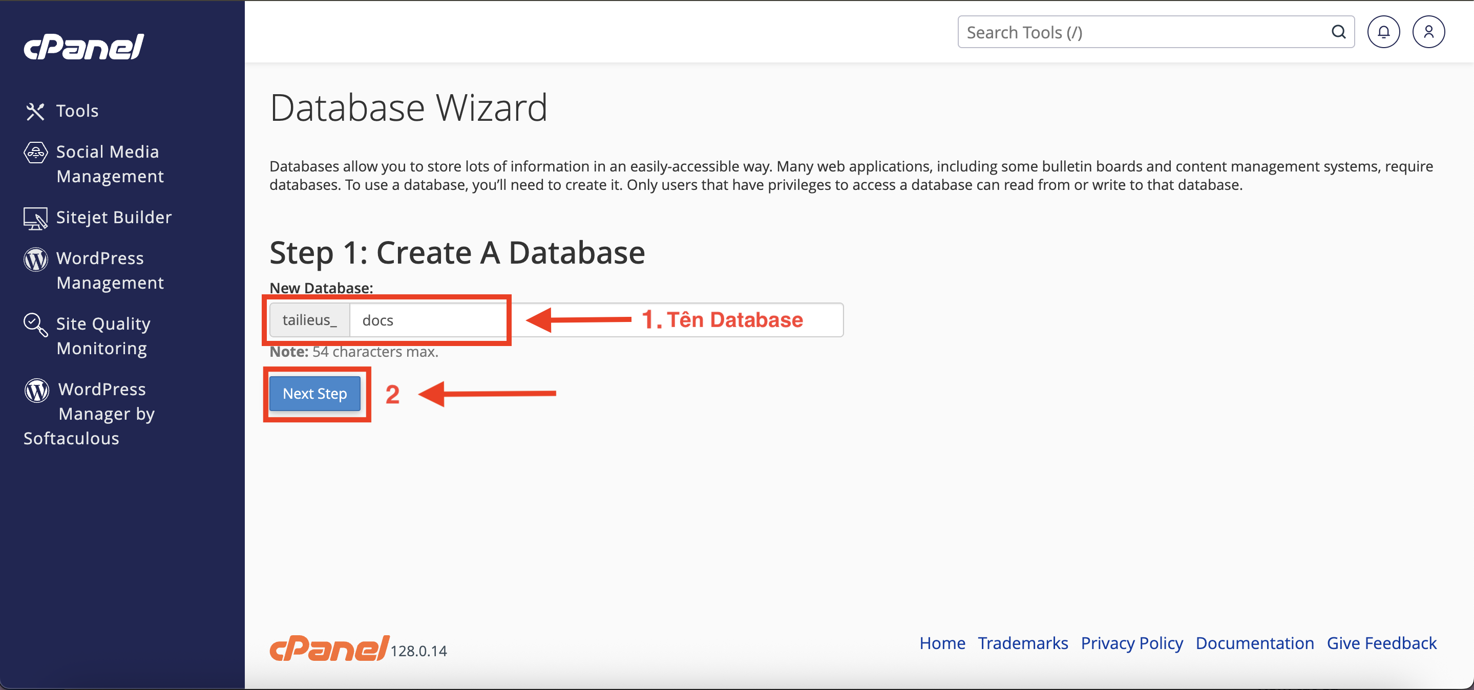 Hướng Dẫn Tạo Database Trên cPanel