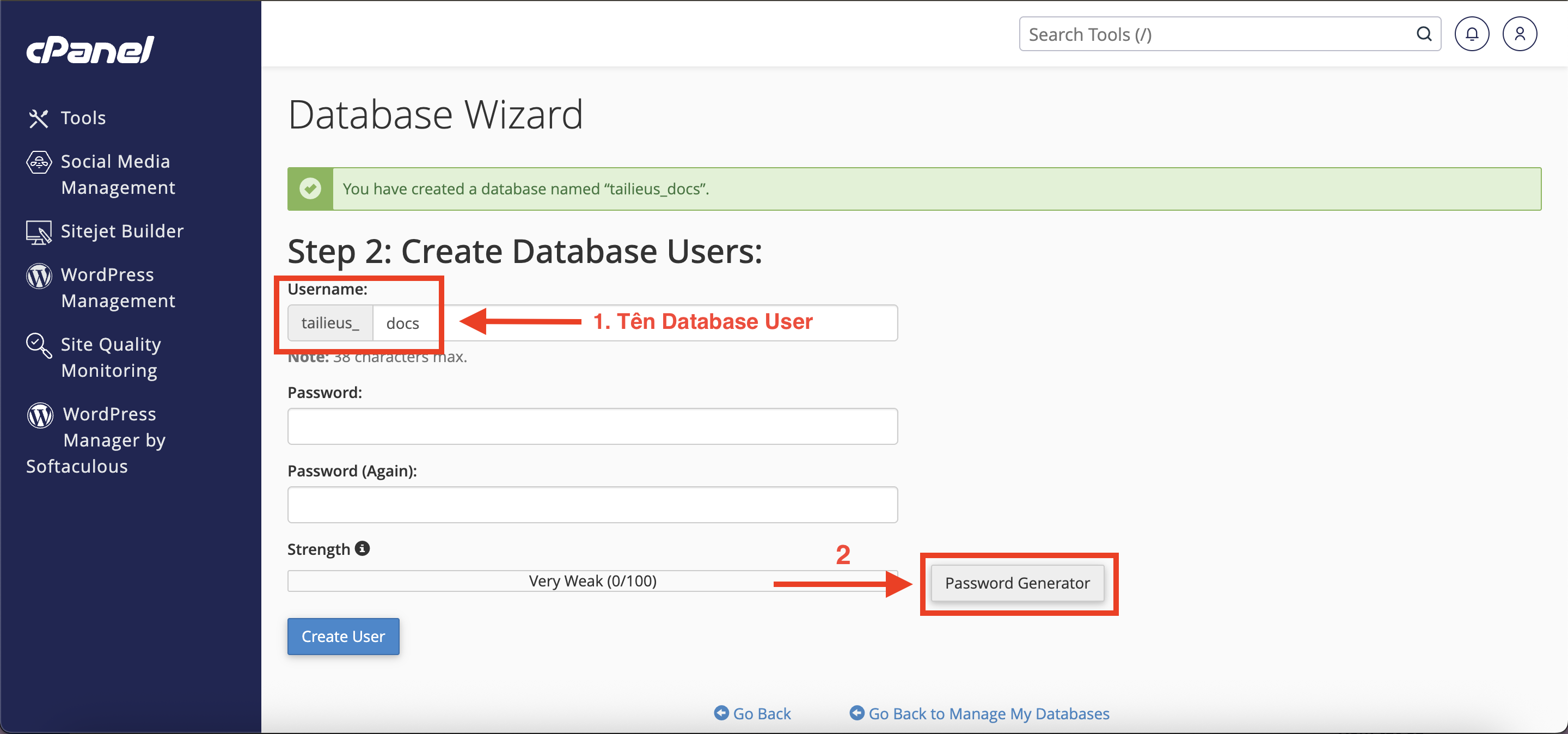 Hướng Dẫn Tạo Database Trên cPanel
