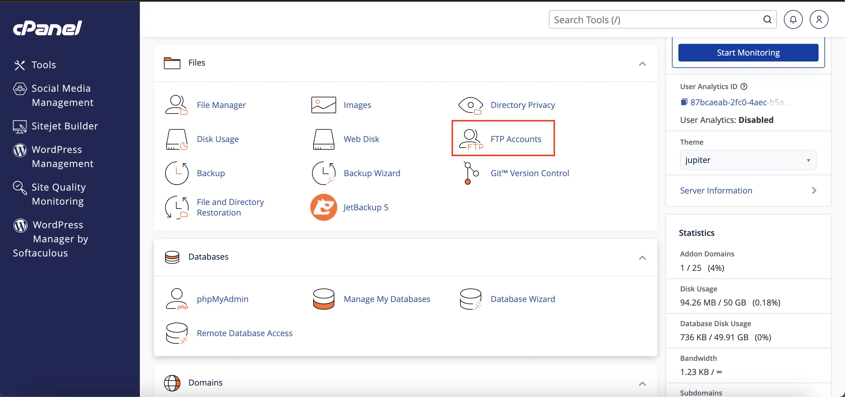 Hướng Dẫn Tạo Tài Khoản FTP Và Upload/Download File trên cPanel