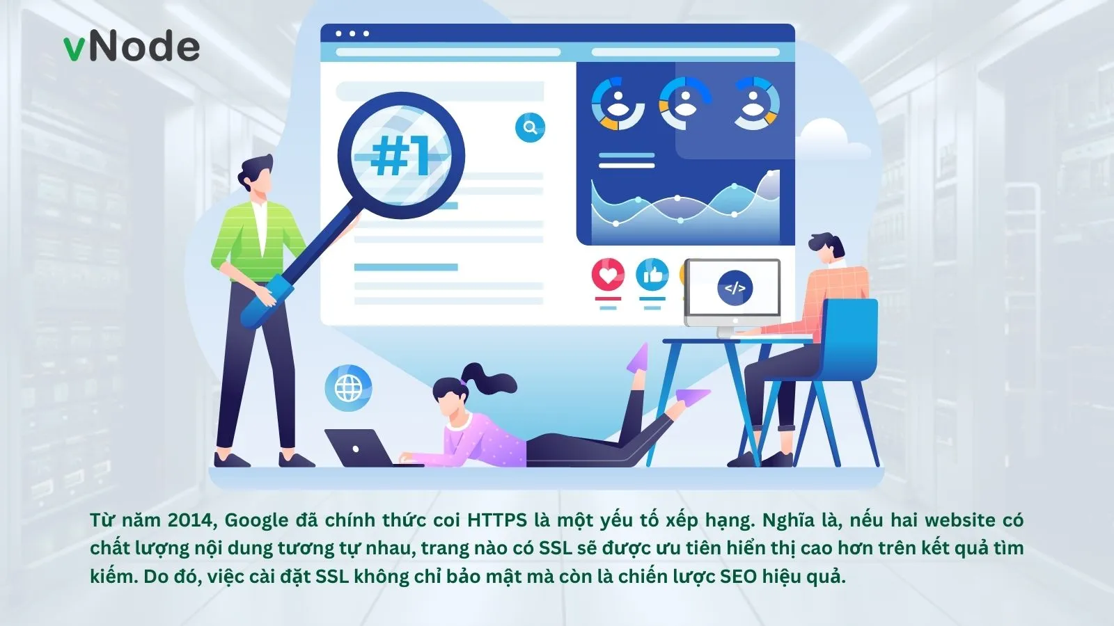 Biểu đồ hoặc minh họa thứ hạng website cải thiện sau khi cài SSL.
