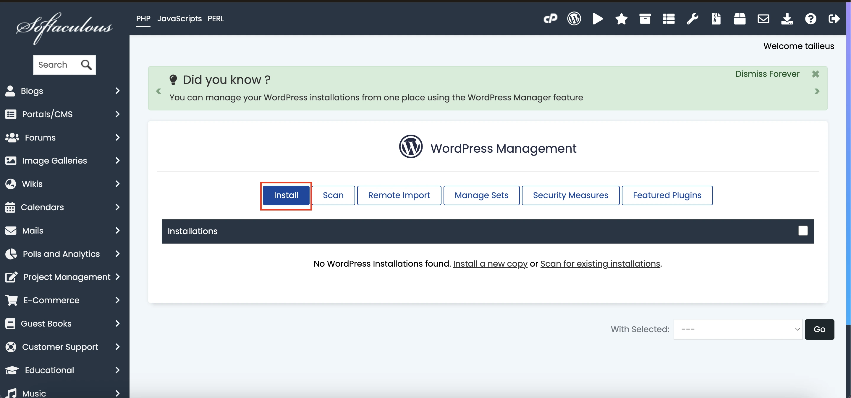 Hướng dẫn cài đặt WordPress tự động bằng Softaculous trên cPanel