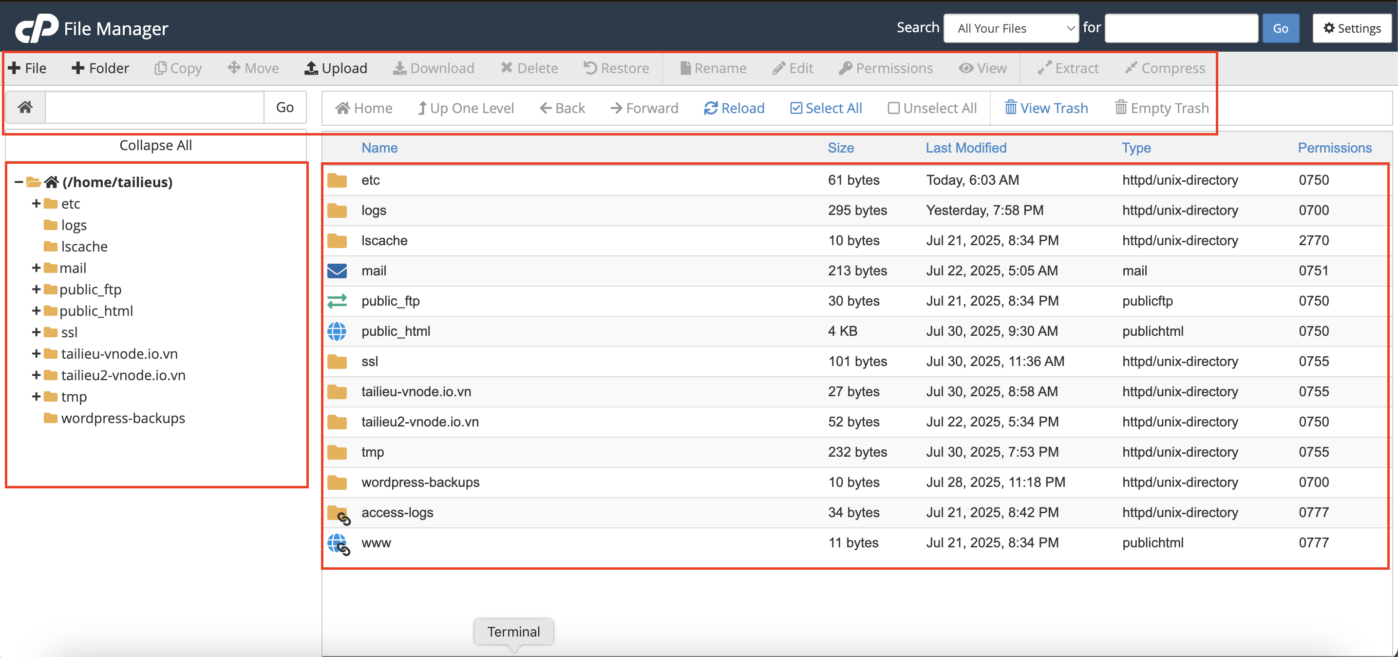 Hướng Dẫn Sử Dụng File Manager Trên cPanel