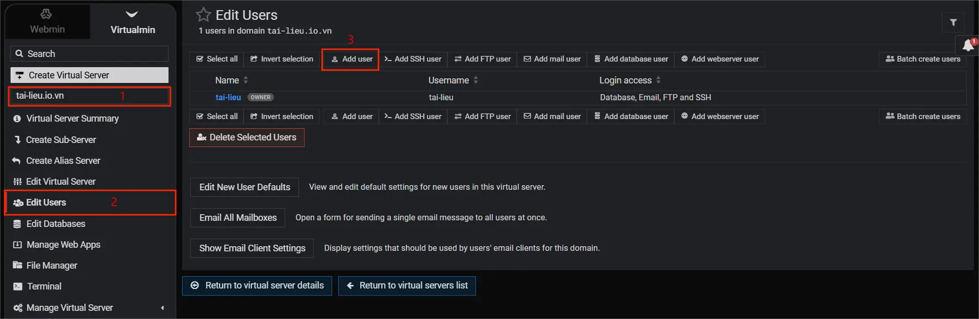1.create Mail Virtualmin