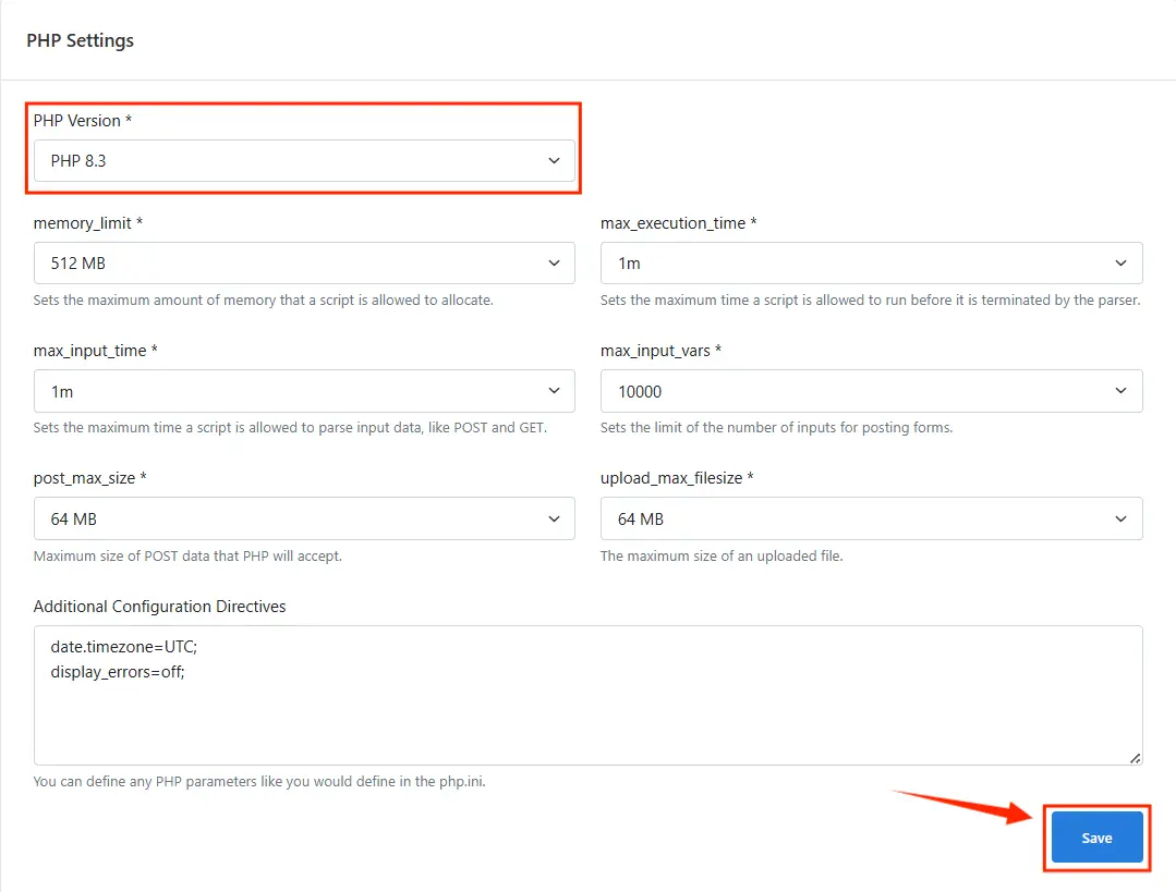2.change Php Version