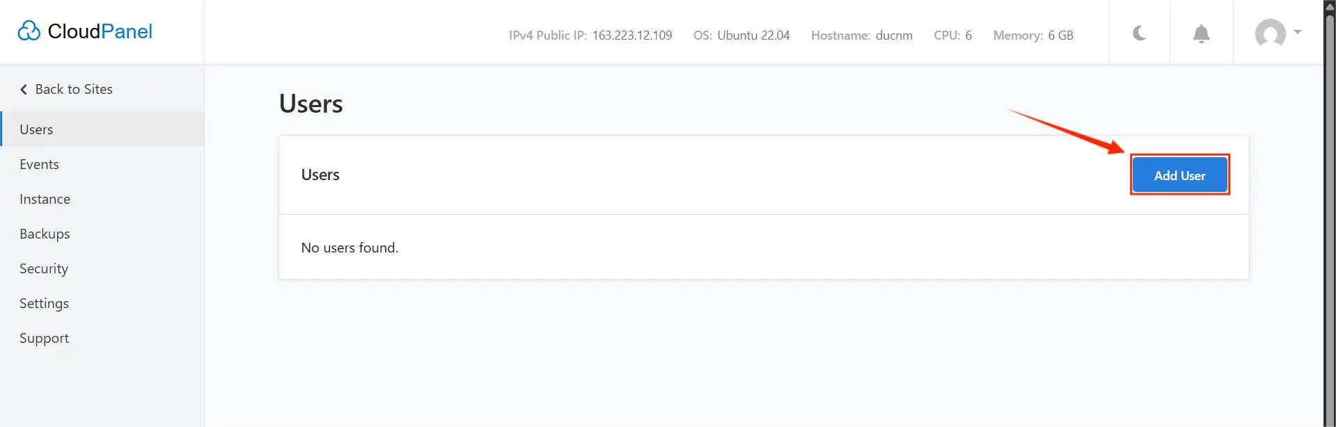2.tao User Cloudpanel