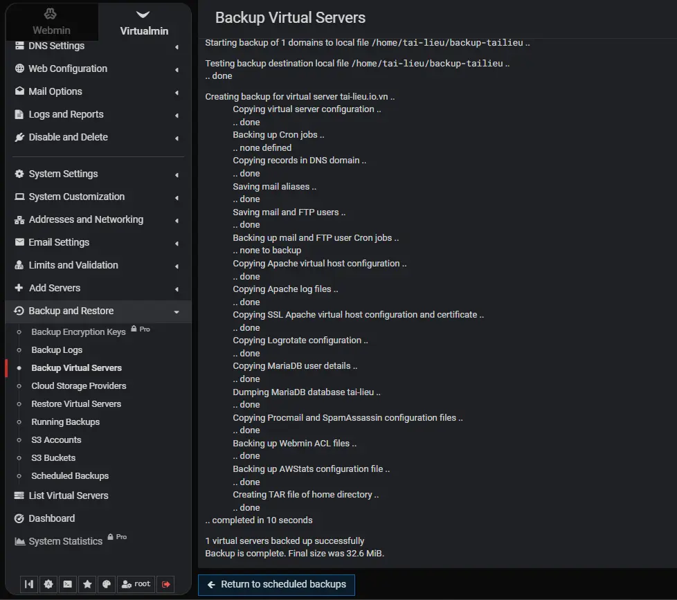 3.backup Restore Virtualmin