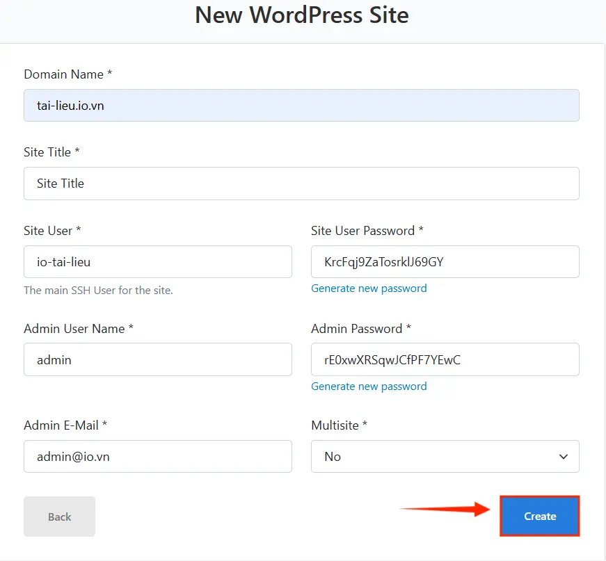 3.wordpress Cloudpanel