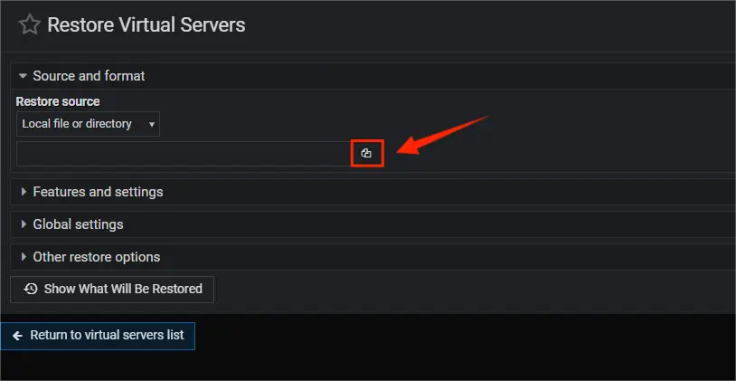 5.backup Restore Virtualmin