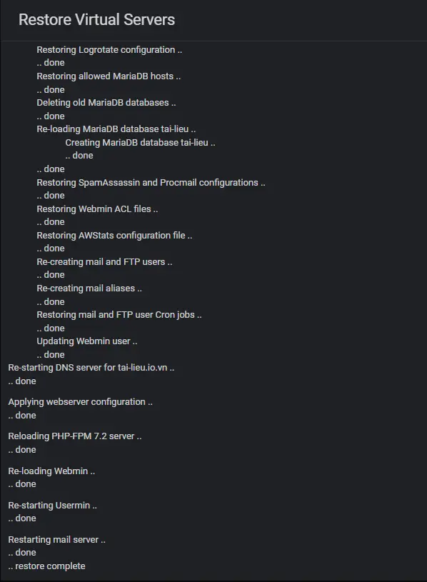 8.backup Restore Virtualmin