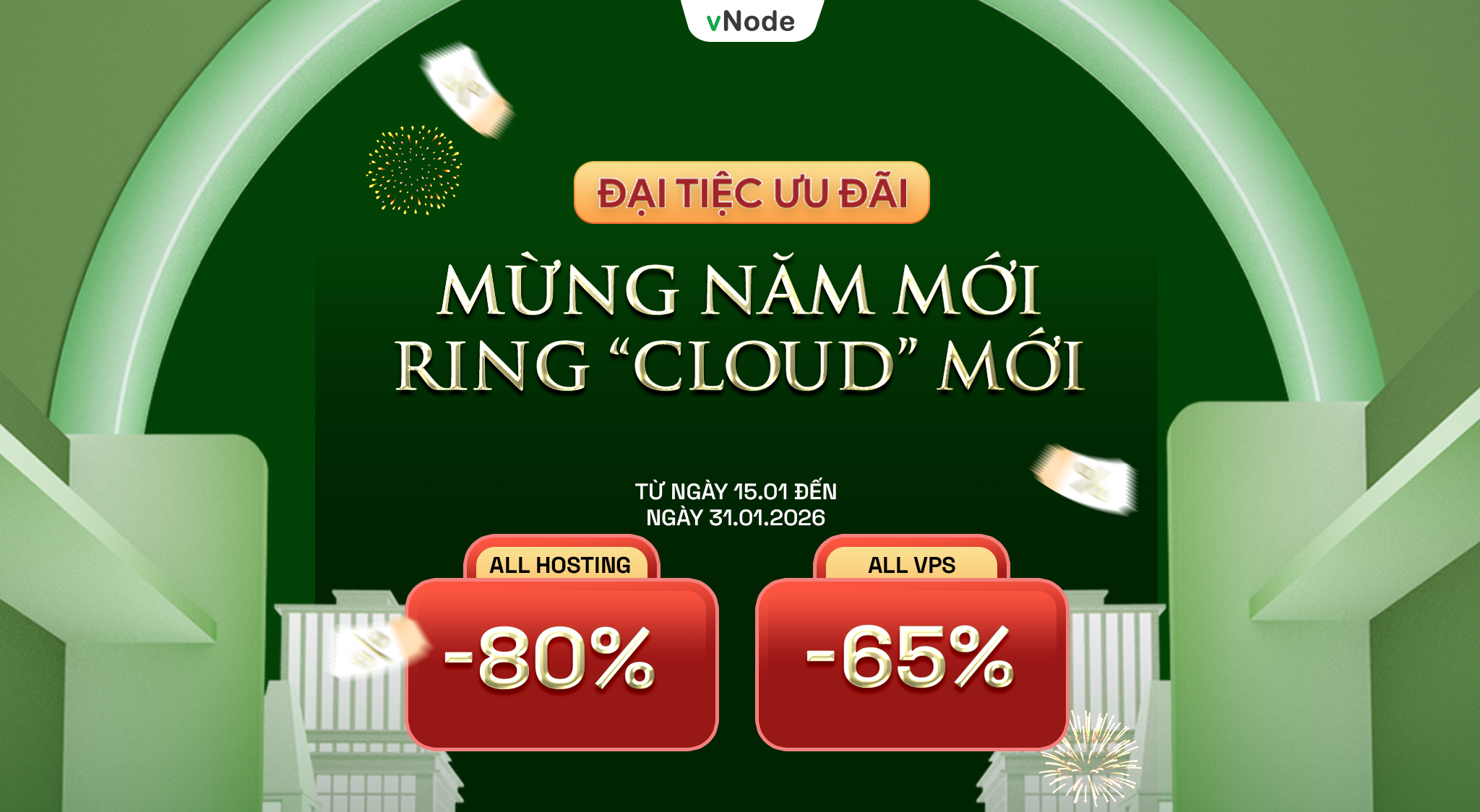 Năm Mới 2026 – Giảm đến 80% Hosting & 65% VPS