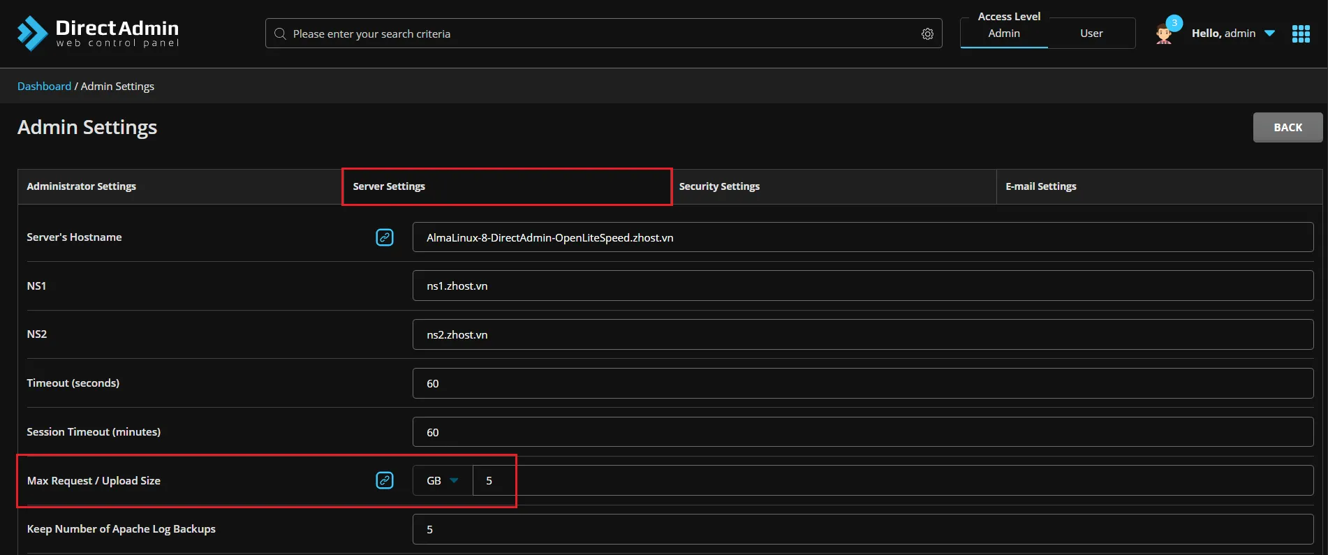2.change Upload File Size