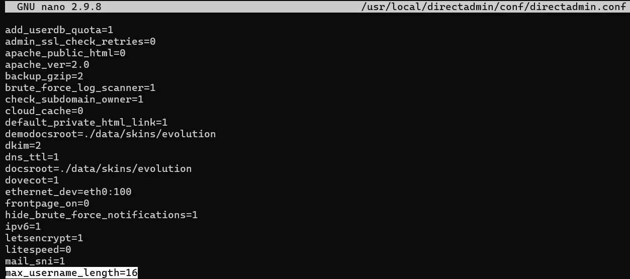 1.change Username Length