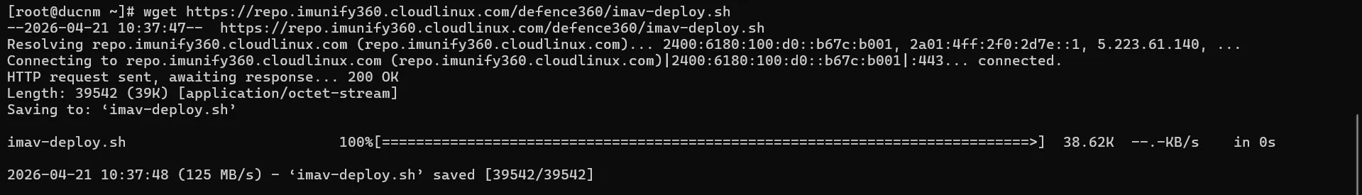 1.install Imunify Av