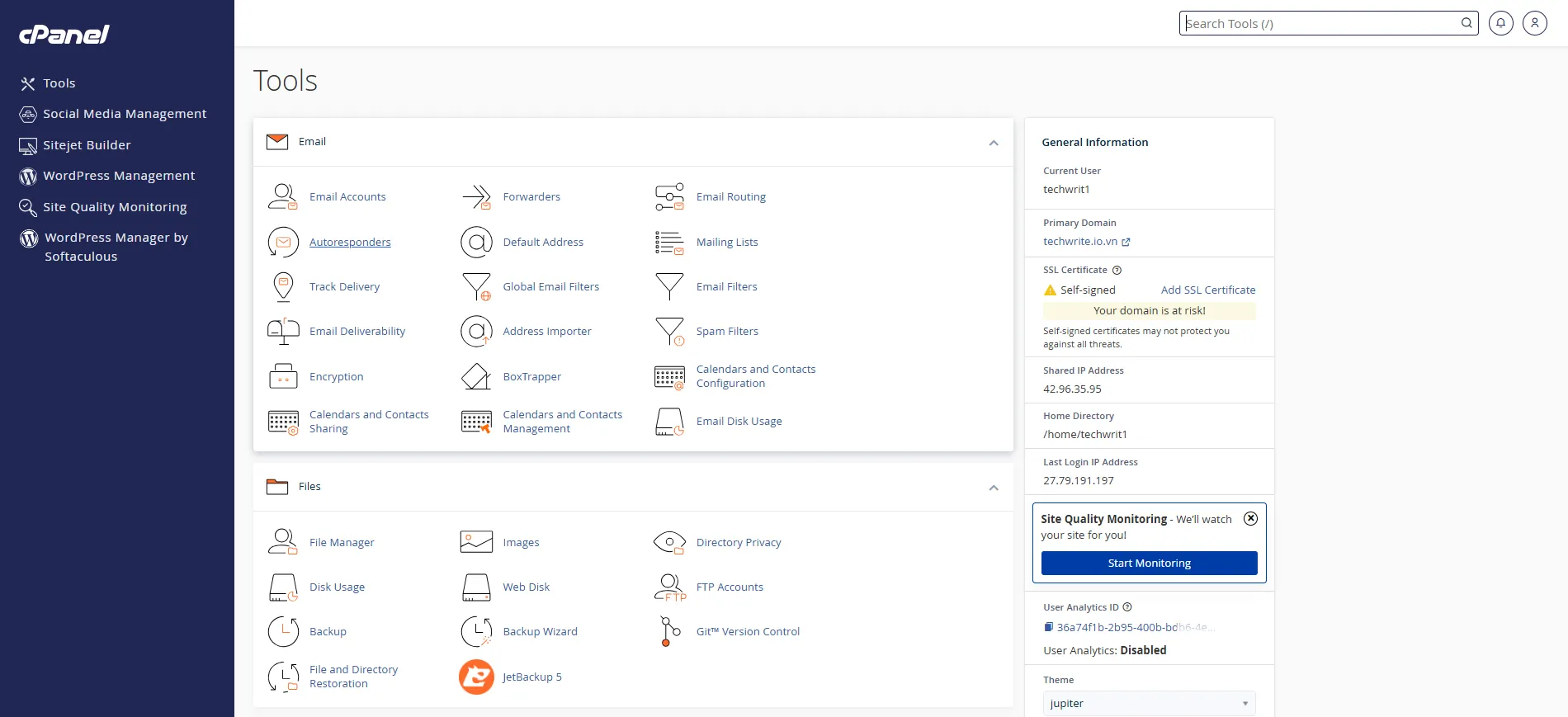 1.user Account Cpanel