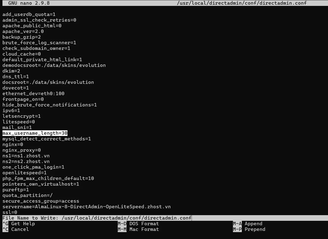 2.change Username Length