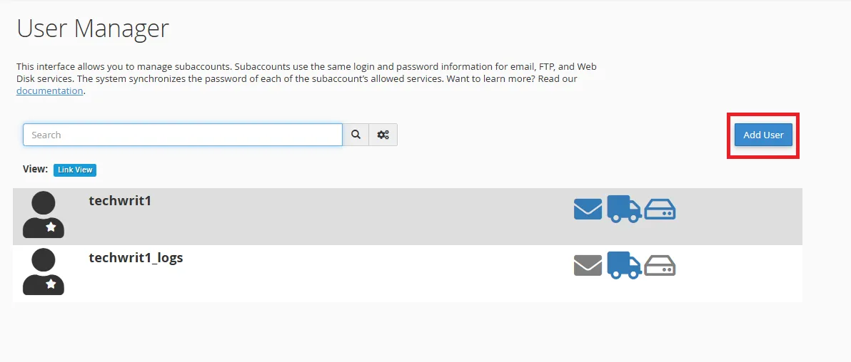 3.user Account Cpanel