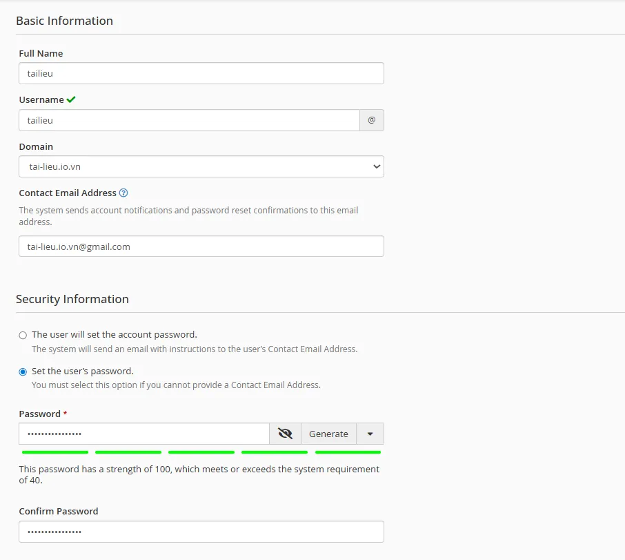 4.user Account Cpanell