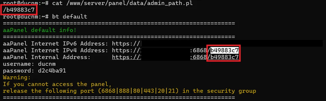 5.change Info Aapanel