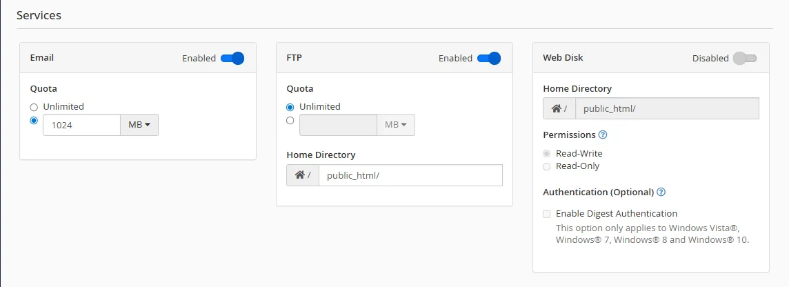 5.user Account Cpanel