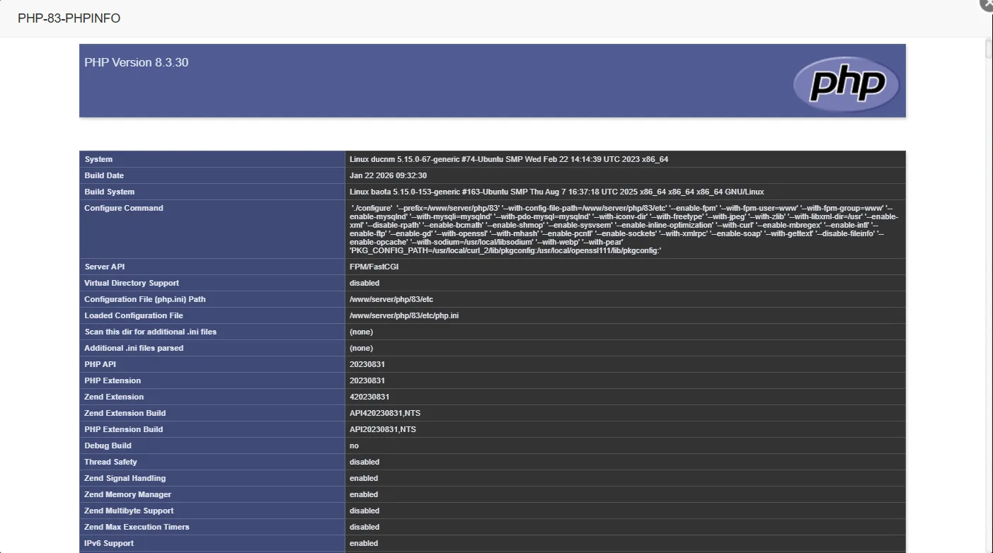 6.extension Php Aapanel