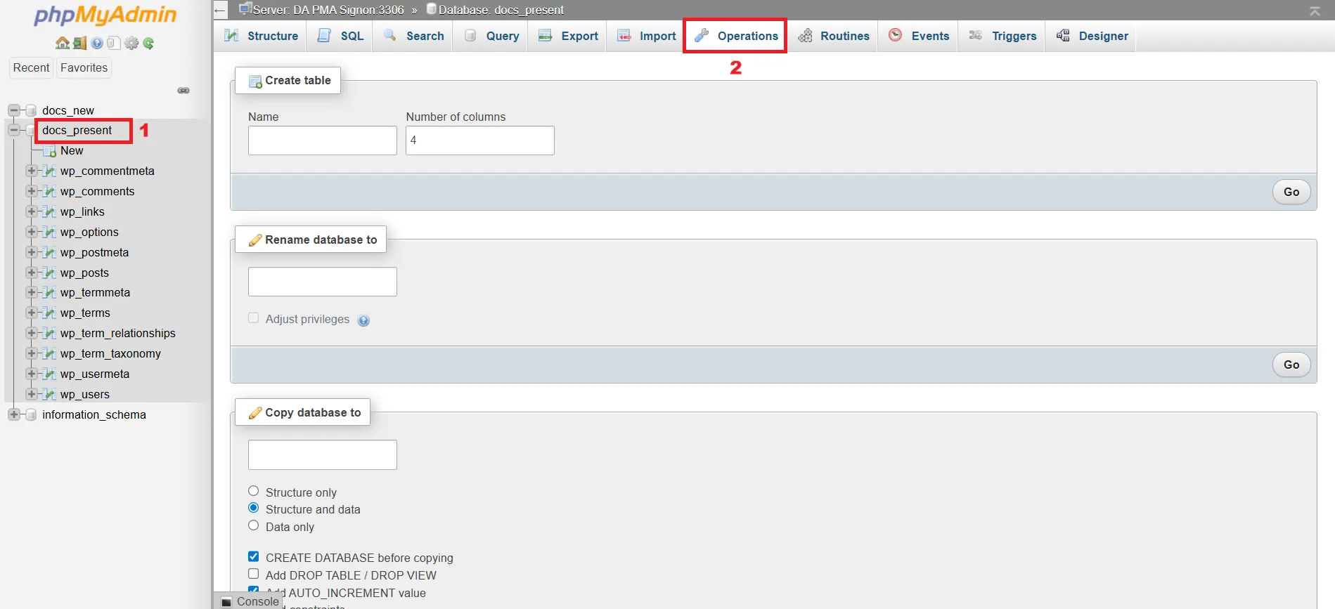 2.copy Database
