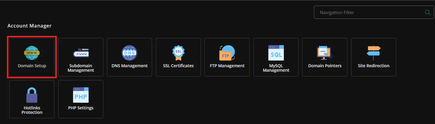 1.change Main Domain Da