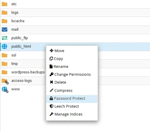 1.protect Folder Cpanel