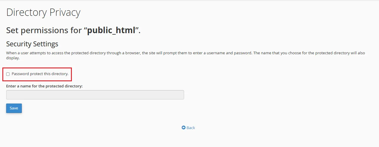 2.protect Folder Cpanel