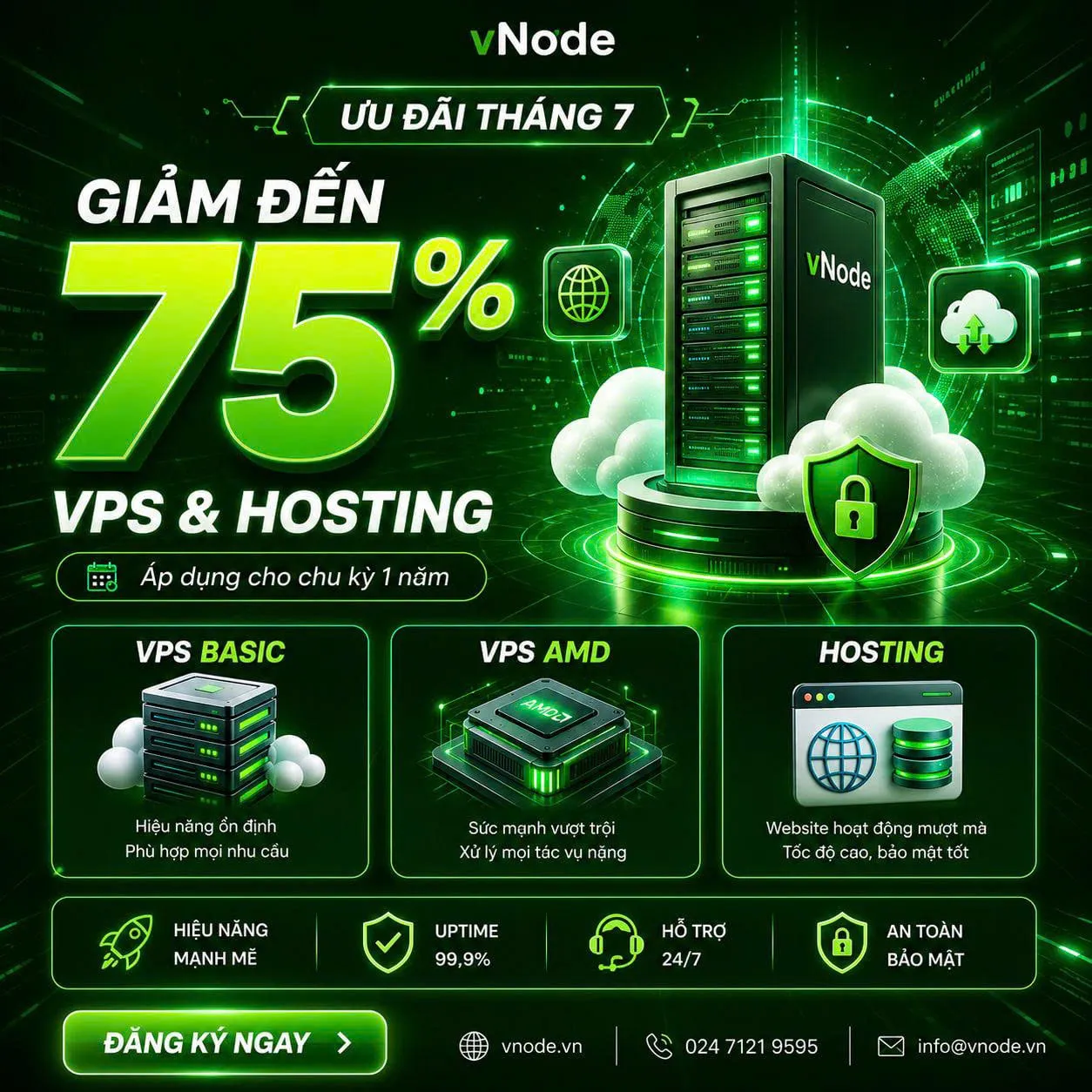 ⚡SĂN DEAL 75% HOSTING / VPS vNode!