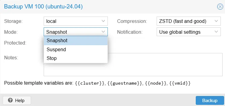 Backup Vm1