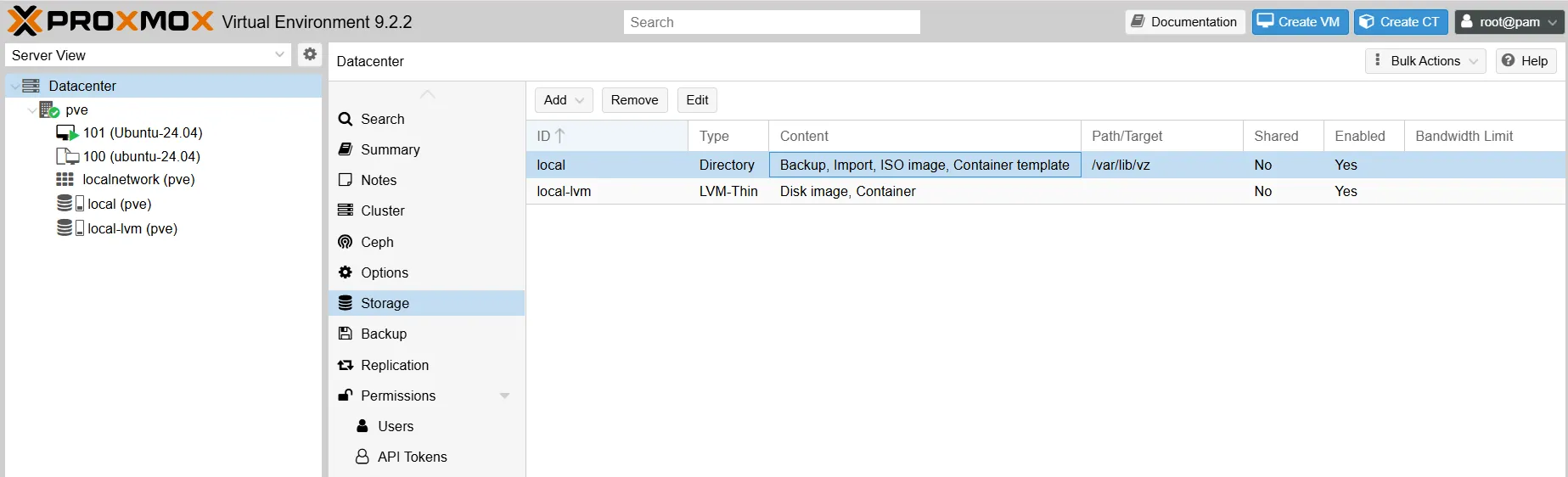Proxmox Storage