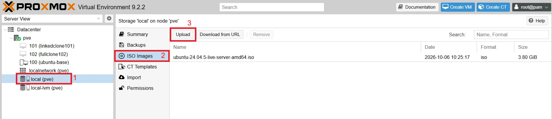 Proxmox Upload Iso