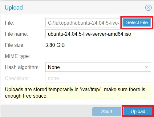Proxmox Upload Iso1