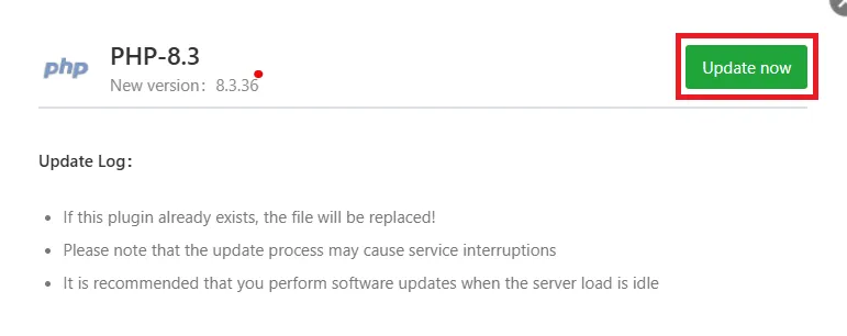 Update Php Aapanel1